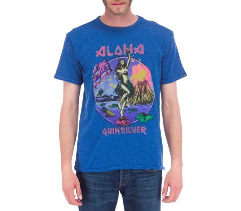 Blå Quiksilver t-shirt med super cool hawaii print 