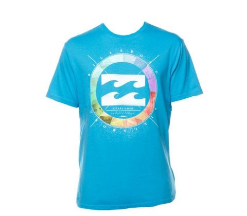 Blå Billabong t-shirt med cool wheel print front