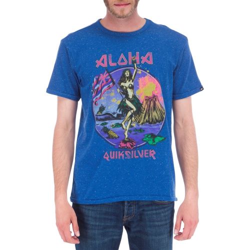 Blå Quiksilver t-shirt med super cool hawaii print 