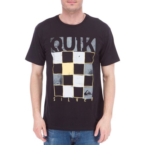 	Sort Quiksilver t-shirt med store tern front